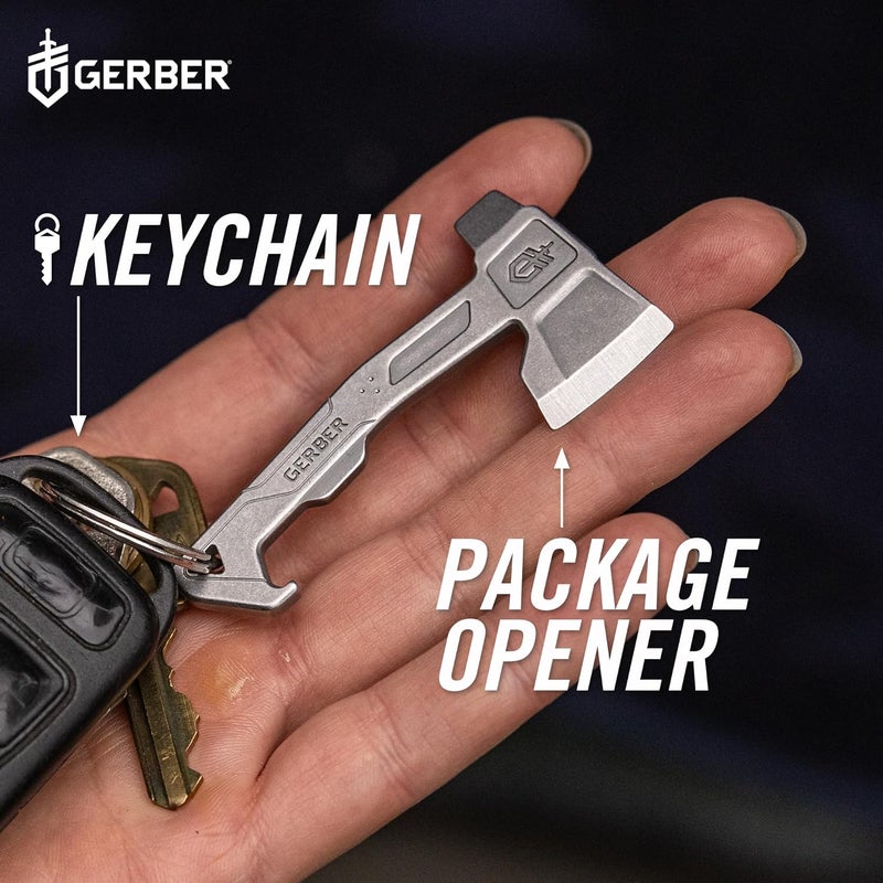Gerber Gear Hatchet Keychain 3-in-1 Multitool, Clips to Pocket or Keychain with Bottle Opener, Flathead Driver, Package Opener, EDC Gear for Everyday Carry - Image 4